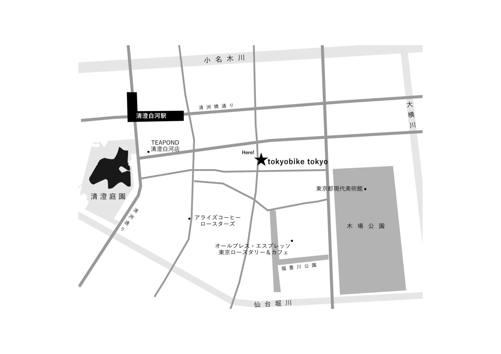 TOKYOBIKE TOKYO ACCESS MAP